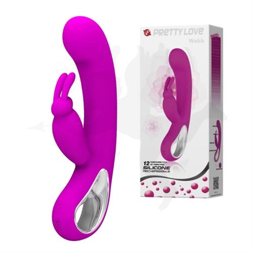 Vibrador 12 funciones con estimulador de clitoris y recarga USB